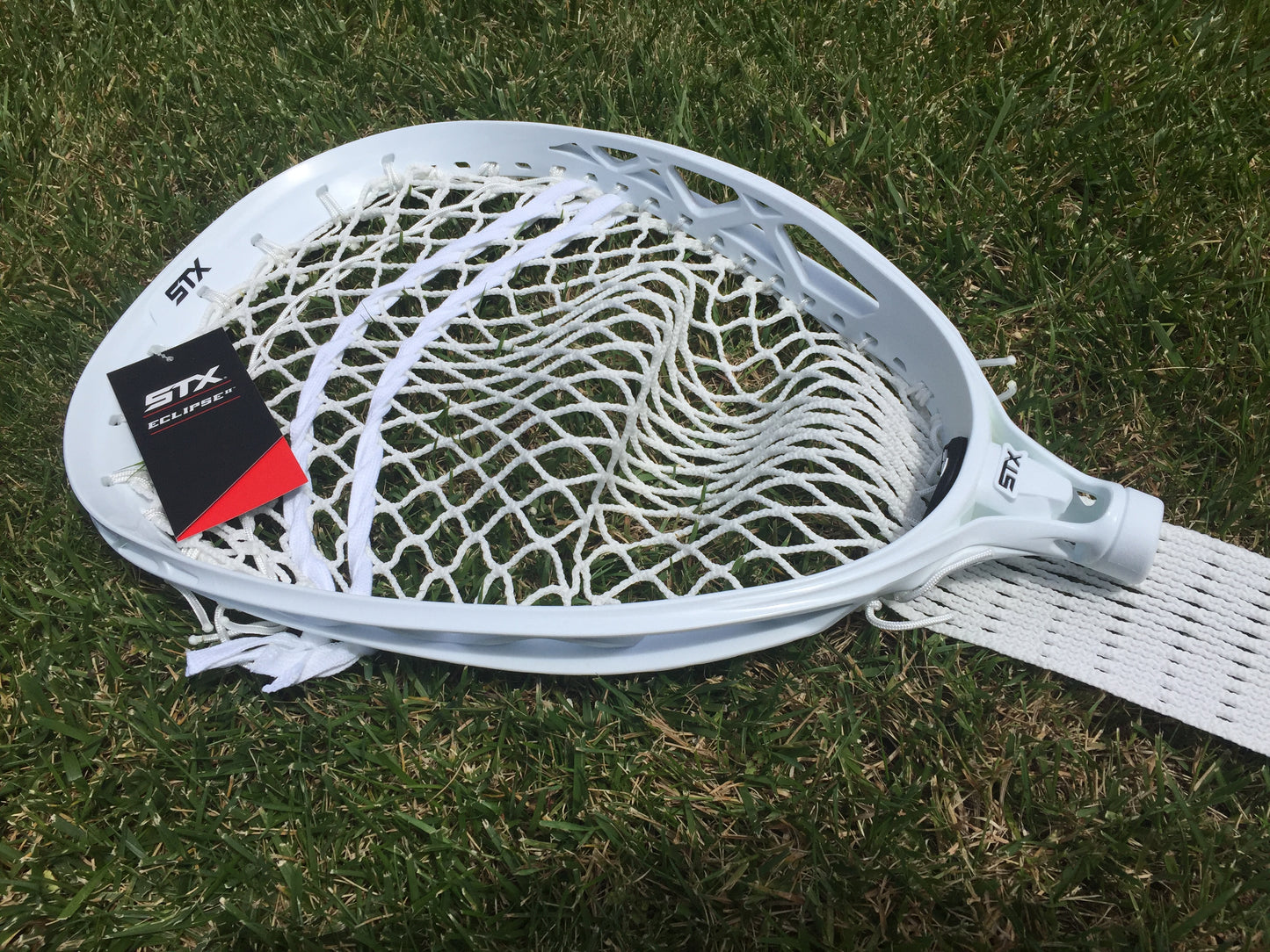 STX Eclipse 2 Lacrosse Goalie Strung Head - White with White Strings