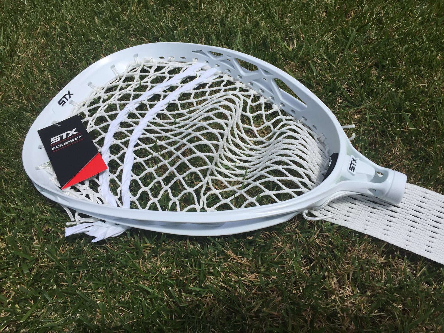 STX Eclipse 2 Lacrosse Goalie Complete Stick. White Head with White Strings, STX Outlet Shaft